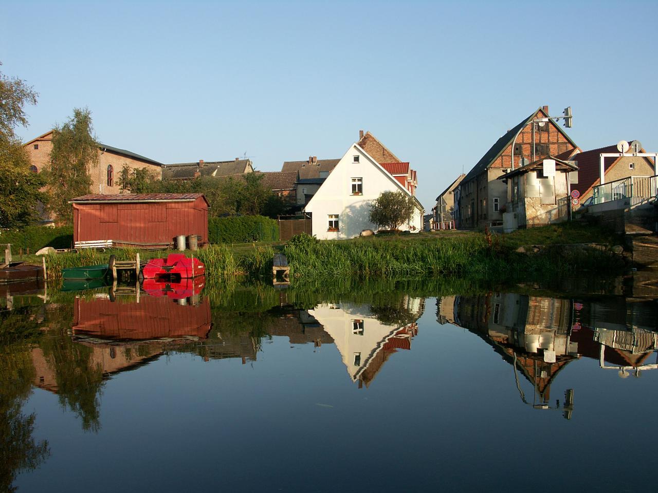 Ansicht von Loitz von der Peene